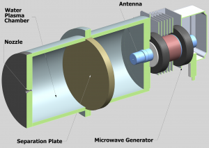 Sustainable spacecraft propulsion by water as the expellant mass